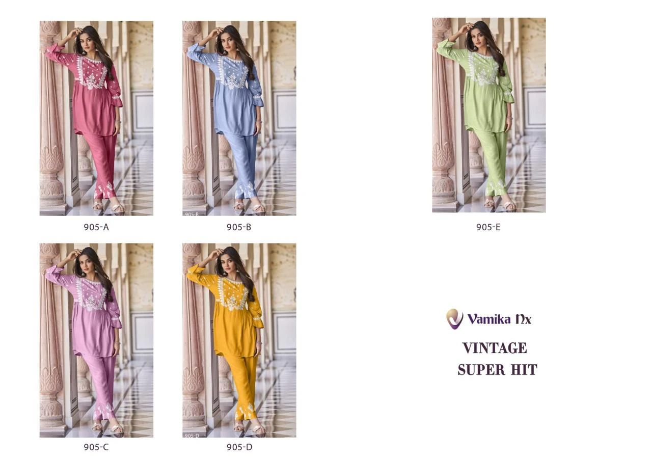 Vamika Nx Vintage Super Hit Heavy Rayon Wholesale Kurti with Pant Catalog — Wholesale, MPA wholesale from Surat — view 6
